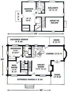 Abilene Cypress Log Home Floor Plan Blueprint