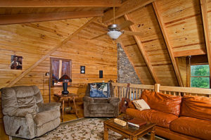 Abilene Cypress Log Home Living Room