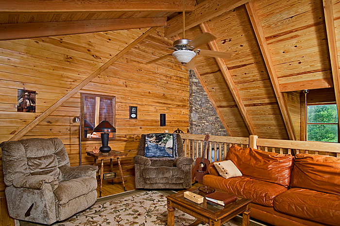 Abilene Cypress Log Home Living Room