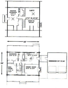 Buckskin Cypress Log Home Floor Plan Blueprint