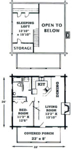 Cripple Creek Cypress Log Cabin​ Floor Plan