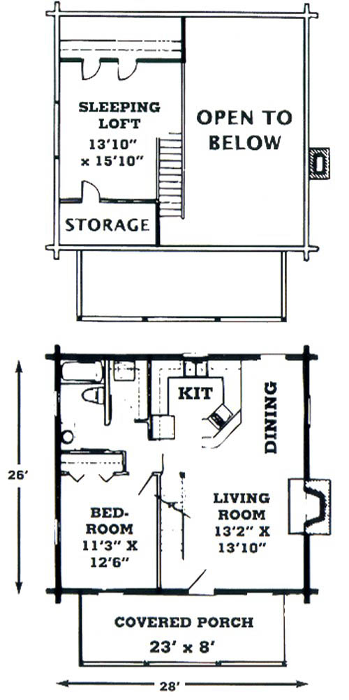 Cripple Creek Cypress Log Cabin​ Floor Plan