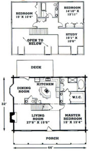 Eureka Cypress Log Homes Floor Plan Blueprint