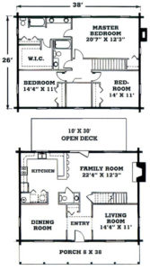 Greenhorn Cypress Log Home Floor Plan Design Blueprint