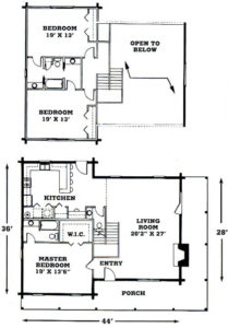 Klondike Cypress Log Home Floor Plan Design