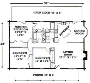 Longhorn Cypress Log Cabin Floor Plan