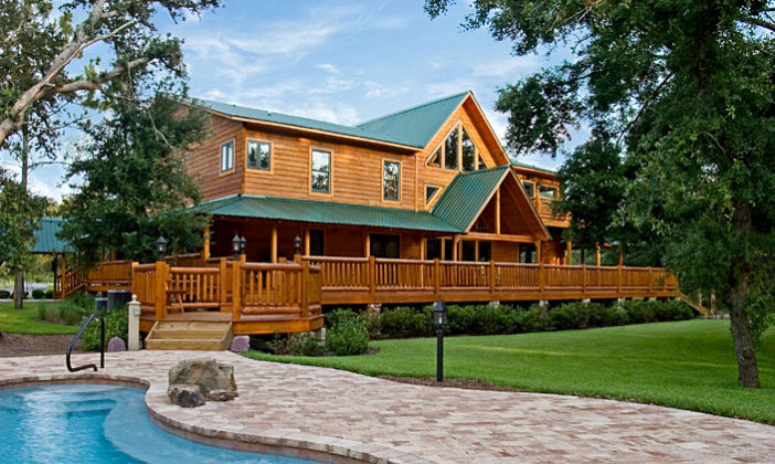 Madison's Dream Cypress Log Home Back View