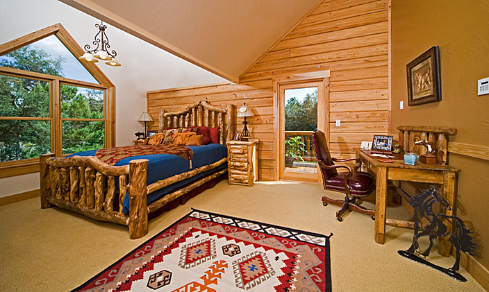Madison's Dream Cypress Log Home Bedroom