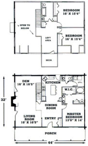 Red Rock Cypress Log Homes Floor Plan Blueprint