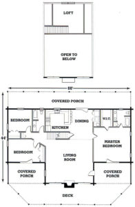 Texas Star Cypress Log Home Floor Plan Blueprint