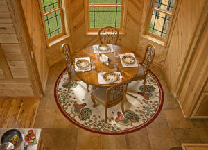 Weston Cypress Log Home Cabin Dining Room