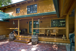 Cypress Yellowstone Log Home Back Porch