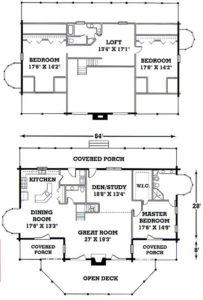 Yellowstone Cypress Log Home Floor Plan Design