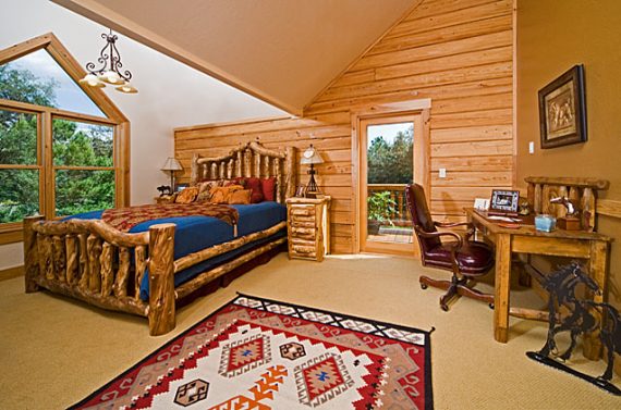 Madison's Dream Cypress Log Home Bedroom