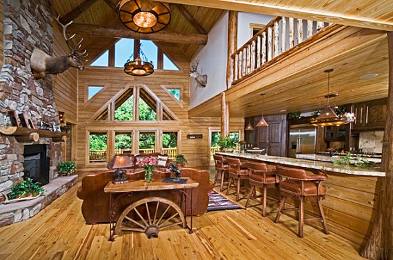 Madison's Dream Cypress Log Home Great-Room View 2